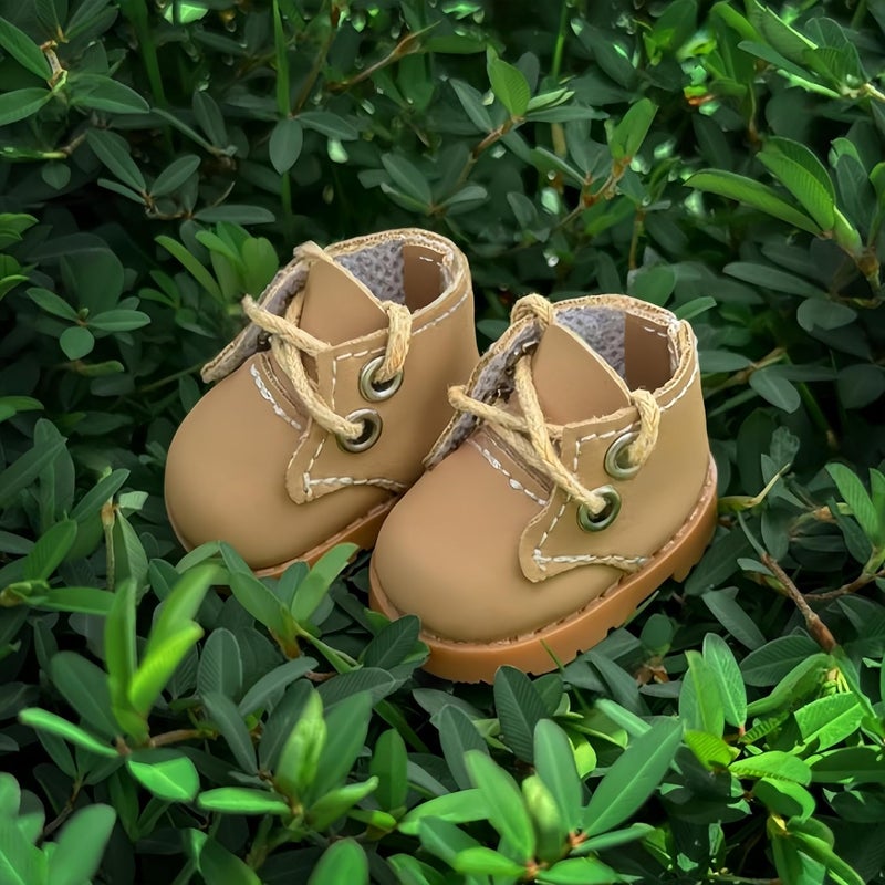 Jojedomo Compatible with Labubu Doll Shoes for 17cm Doll,Shoes Used for Labubu Accessories(GB-Brown) - Image 1